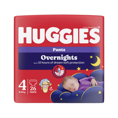 HUGGIES Overnights Pants 4, 26 ks