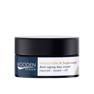 WOODENSPOON Denní anti-age krém se slaměnkou a supersemínky 50 ml