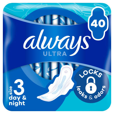 ALWAYS Ultra Day & Night hygienické vložky (vel. 3) s křidélky