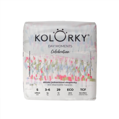 KOLORKY DAY MOMENTS - Celebration - S (3-6 kg) jednorázové ekoplenky 29 ks