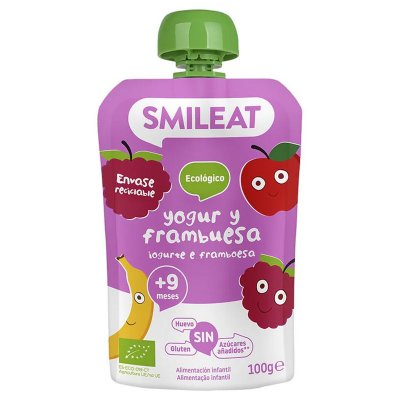 SMILEAT BIO kapsička řecký jogurt, jablko, banán, malina a rýže 9M+ 100 g