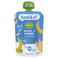 SMILEAT BIO kapsička řecký jogurt, banán a oves 9M+ 100 g SMILEAT BIO kapsička řecký jogurt, banán a oves 9M+ 100 g