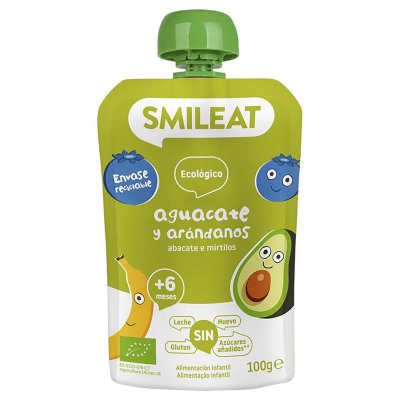 SMILEAT BIO kapsička jablko, banán, avokádo a borůvky 6M+ 100 g