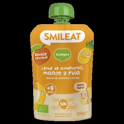 SMILEAT BIO kapsička mandlové mléko, jablko, ananas, mango a banán 9M+ 100 g