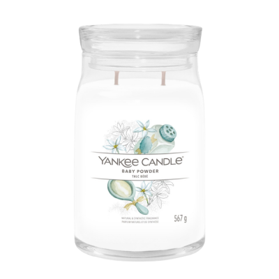 YANKEE CANDLE Signature sklo 2 knoty, Baby Powder 567 g