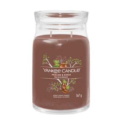 YANKEE CANDLE Signature sklo 2 knoty, Praline & Birch 567 g