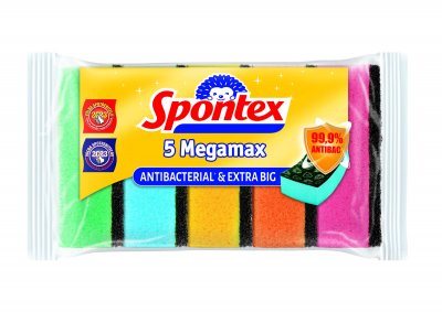 SPONTEX Megamax Antibak houbička 5 ks