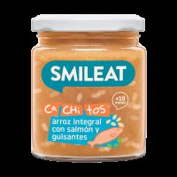 SMILEAT BIO příkrm losos s hnědou rýží a zeleninou s extra panenským olivovým olejem 10M+ 230 g