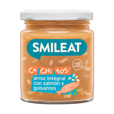 SMILEAT BIO příkrm losos s hnědou rýží a zeleninou s extra panenským olivovým olejem 10M+ 230 g