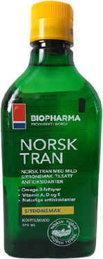 BIO PHARMA Norský rybí olej s přírodní citrónovou příchutí - Norsk Tran 375 ml