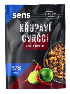 SENS Křupaví a pražení cvrčci - Chilli & Limetka 16 g