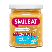 SMILEAT BIO příkrm quinoa s červenou čočkou, zeleninou s extra panenským olivovým olejem 10M+, 230 g