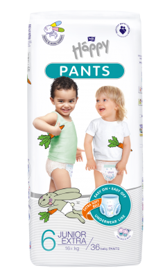 HAPPY Pants Junior Extra dětské pleny 16+kg 36 ks