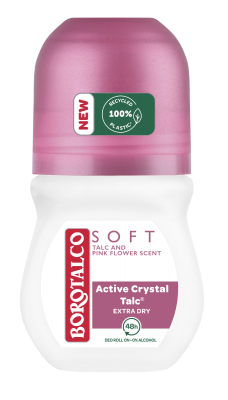 BOROTALCO Soft Talc and Pink Flower, Roll-on deodorant pro ženy 50 ml