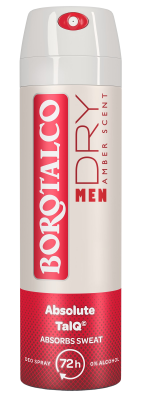 BOROTALCO Men Dry Amber Scent, Deodorant sprej pro muže 150 ml