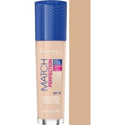 RIMMEL London Match Perfection Foundation SPF20 make-up 103 True Ivory 30 ml