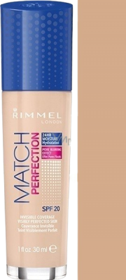 RIMMEL London Match Perfection Foundation SPF20 make-up 201 Classic Beige 30 ml