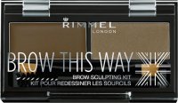 RIMMEL London Brow This Way, Paletka na obočí, 002 Medium Brown 1.1 g