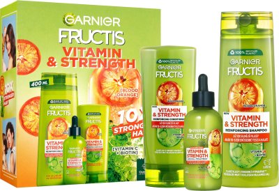 GARNIER Fructics  Vitamin & Strength dárkové balení 3 ks