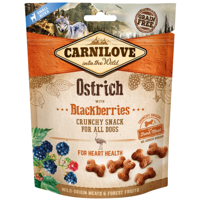 CARNILOVE Dog Crunchy Snack Ostrich with Blackberries with fresh meat 200 g