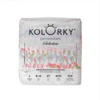 KOLORKY DAY MOMENTS - Celebration - L (8-13 kg) - jednorázové ekoplenky 27 ks