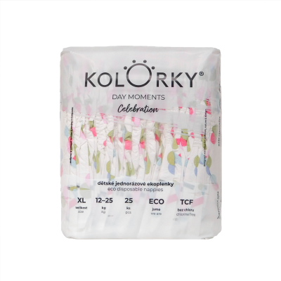 KOLORKY DAY MOMENTS - Celebration - XL (12-25 kg) - jednorázové ekoplenky 25 ks