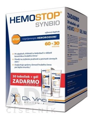 HEMOSTOP SYNBIO 60+30 kapslí + gel 75 ml zdarma