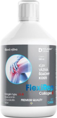 KOLAGENDRINK FlexiRep Kloubní výživa typy kolagenu I, II, III klouby, šlachy, vazy, kosti 500 ml