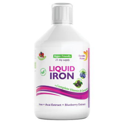 SWEDISH NUTRA Liquid Iron, tekuté železo s B-komplexem 500 ml