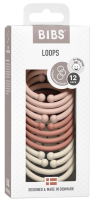 BIBS Loops Kroužky, Blush/ Woodchuck/ Ivory 12 ks