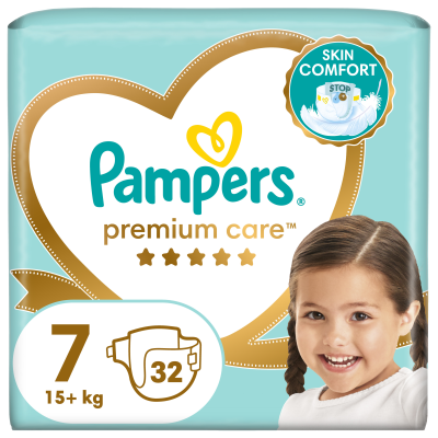 PAMPERS Premium Care velikost 7, 15kg+, 32 ks