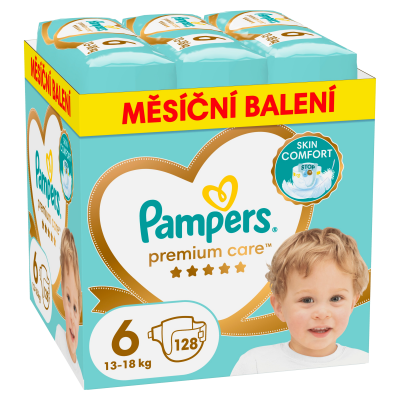 PAMPERS Premium Care Vel. 6, 13kg-18kg, 128 ks