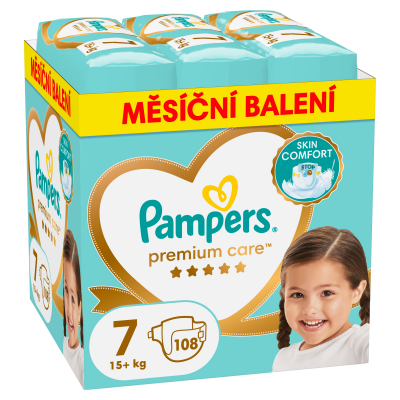 PAMPERS Premium Care vel. 7, 15kg+, 108 ks