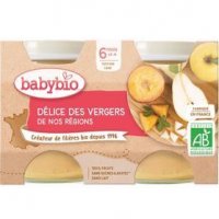 BABYBIO ovocný príkrm ovocná zmes 2 x 130 g