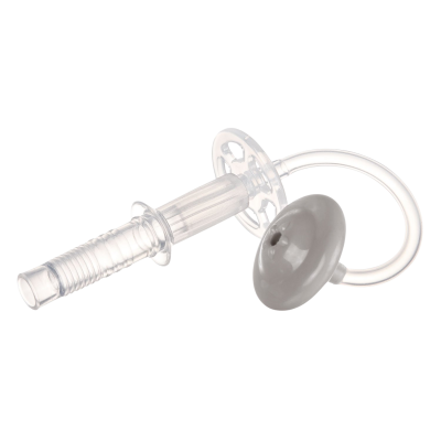 CANPOL BABIES Slamka silikónová netečúca so závažím sivá