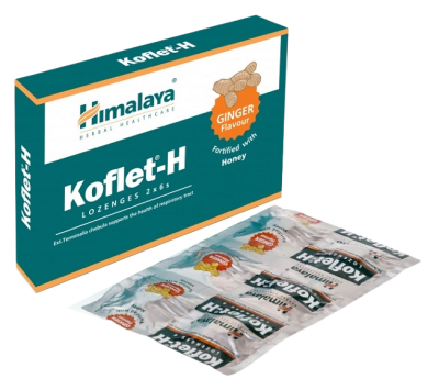 Himalaya Herbals Koflet-H Ginger pastilky s medem 12 ks