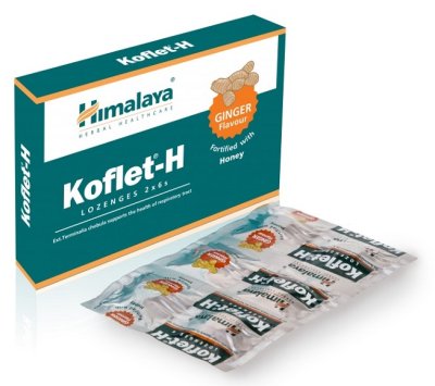 Himalaya Herbals Koflet-H Ginger pastilky s medem 12 ks