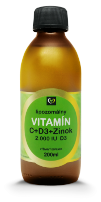 ZDRAVÝ SVET Lipozomálny VITAMÍN C+D3+Zinok 200 ml
