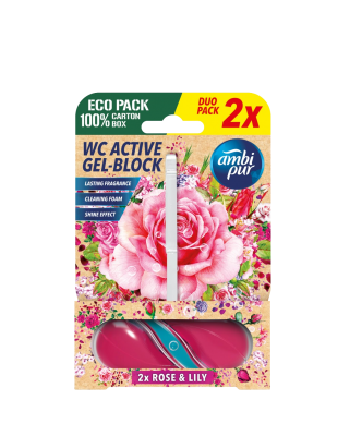 AMBIPUR WC Active gel-blok růže & lilie 2 x 45 g