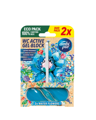 AMBIPUR WC Active gel-blok vodní květy 2 x 45 g