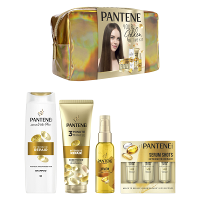Pantene Pro-V Xmass sada Intensive Repair šampon, kondicionér, sérum a olej 6 ks