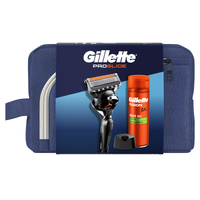 Gillette Xmass sada UEFA holicí strojek + 4 hlavice, taška a gel na holení 200 ml