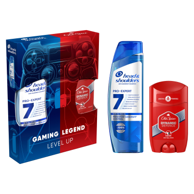 HEAD & SHOULDERS Gaming Legend sada šampon Head & Shoulders 7v1 ProExpert 250 ml + deodorant Old Spice Dynamic Defence 65 ml