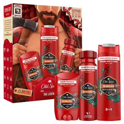 OLD SPICE Bearglove Lumberjack Sada s deodorantem ve spreji 150 ml, tuhým deodorantem 50 ml a sprchovým gelem 250 ml