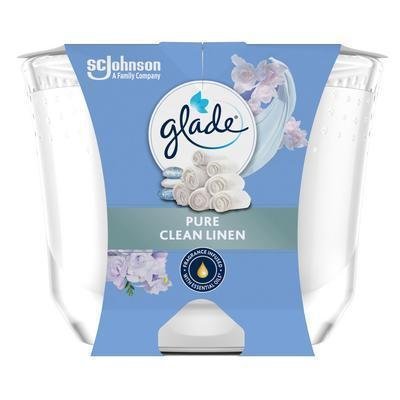 GLADE Vonná svíčka Clean Linen 204 g