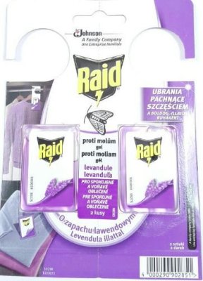 RAID háček proti šatním molům s vůní levandule 2 ks