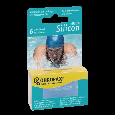 OHROPAX Silicon Aqua Ušné vložky v krabičke 6 ks