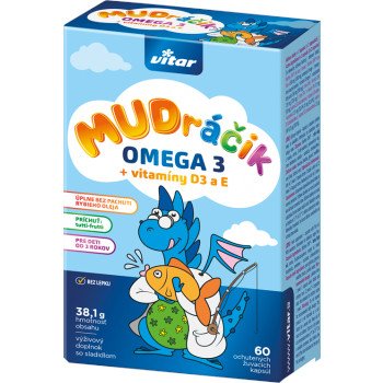 MUDRÁČIK Omega 3 + Vitamíny D3 a E 60 kapsúl