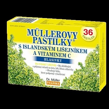 DR.MULLER Müllerovy pastilky s islandským lišejníkem a vitamínem C bez cukru 36 pastilek