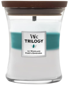 WOODWICK Trilogy vonná svíčka střední, Icy woodland 275 g